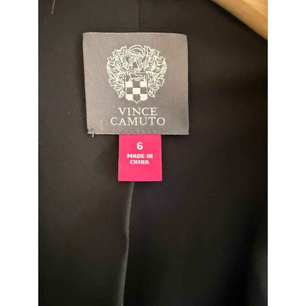 NWT Women's Vince Camuto Single Button Black Blazer size 6 Cotton & Viscose Blen